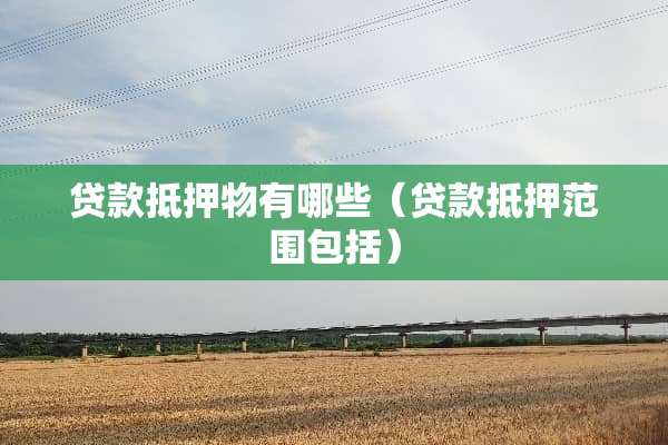 贷款抵押物有哪些（贷款抵押范围包括）