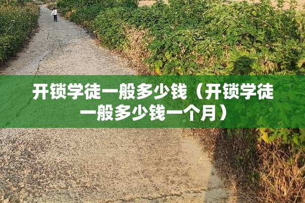 **学徒一般多少钱（**学徒一般多少钱一个月）