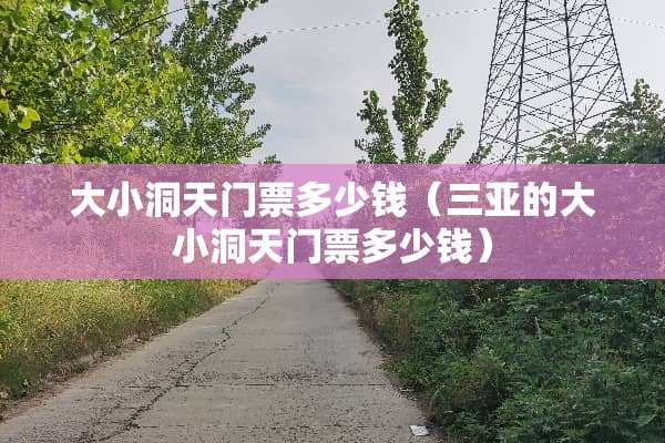 大小洞天门票多少钱（三亚的大小洞天门票多少钱）