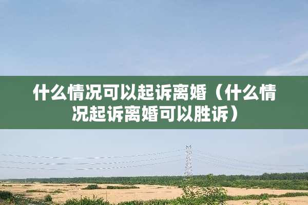 什么情况可以起诉**（什么情况起诉**可以胜诉）
