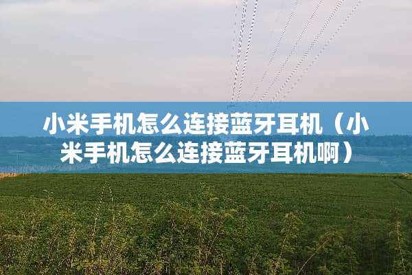小米手机怎么连接蓝牙耳机（小米手机怎么连接蓝牙耳机啊）