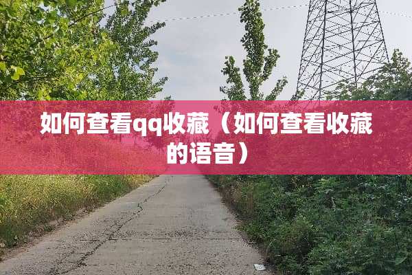 如何查看qq收藏（如何查看收藏的语音）