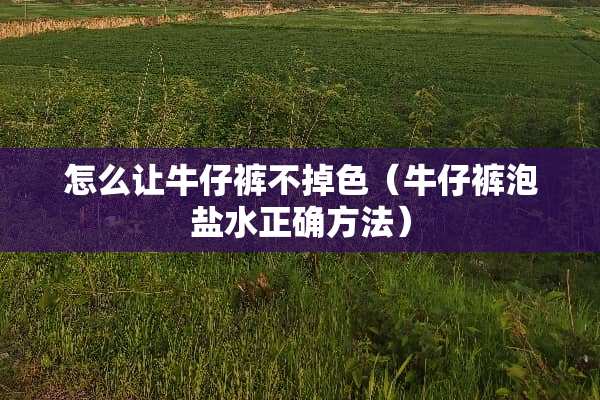 怎么让牛仔裤不掉色（牛仔裤泡盐水正确方法）