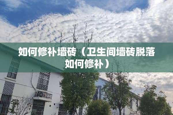 如何修补墙砖（卫生间墙砖脱落如何修补）