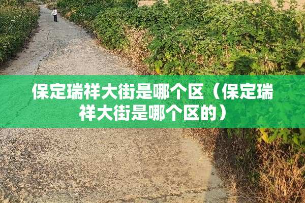 保定瑞祥大街是哪个区（保定瑞祥大街是哪个区的）