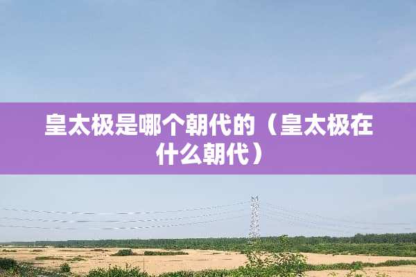 皇太极是哪个朝代的（皇太极在什么朝代）