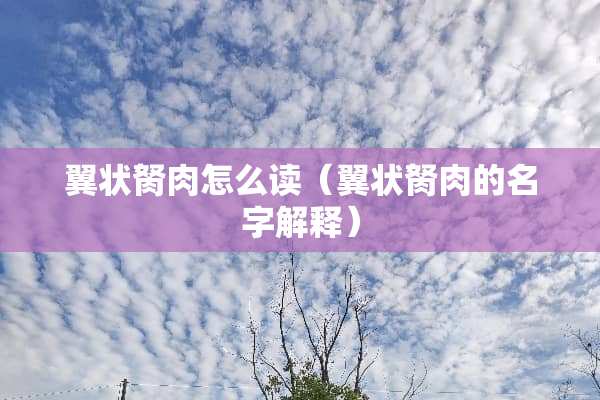 翼状胬肉怎么读（翼状胬肉的名字解释）