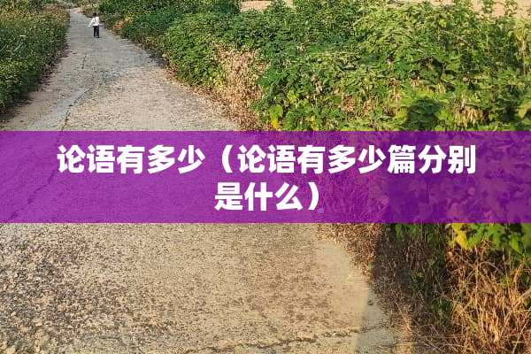 论语有多少（论语有多少篇分别是什么）