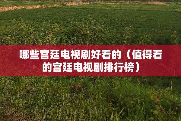 哪些宫廷电视剧好看的（值得看的宫廷电视剧排行榜）