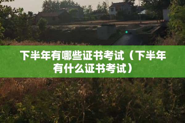下半年有哪些证书考试（下半年有什么证书考试）