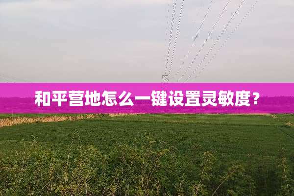 和平营地怎么一键设置灵敏度？