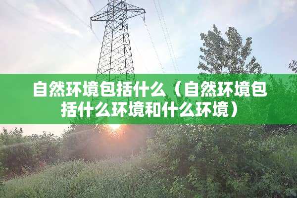 自然环境包括什么（自然环境包括什么环境和什么环境）