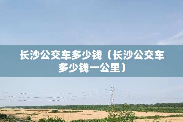 长沙公交车多少钱（长沙公交车多少钱一公里）
