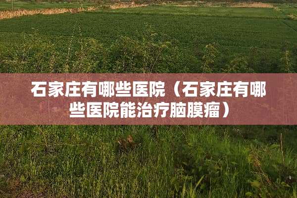 石家庄有哪些医院（石家庄有哪些医院能治疗脑膜瘤）