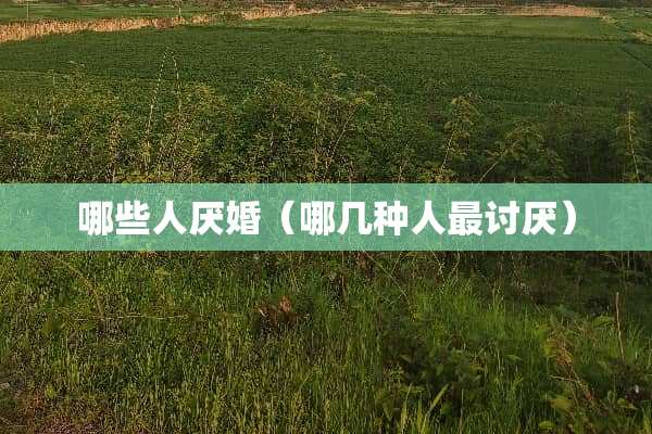 哪些人厌婚（哪几种人最讨厌）