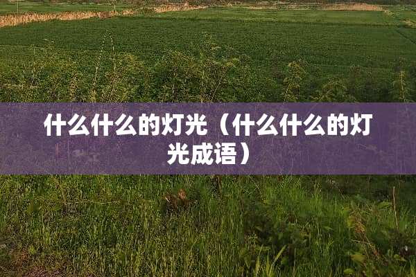 什么什么的灯光（什么什么的灯光成语）
