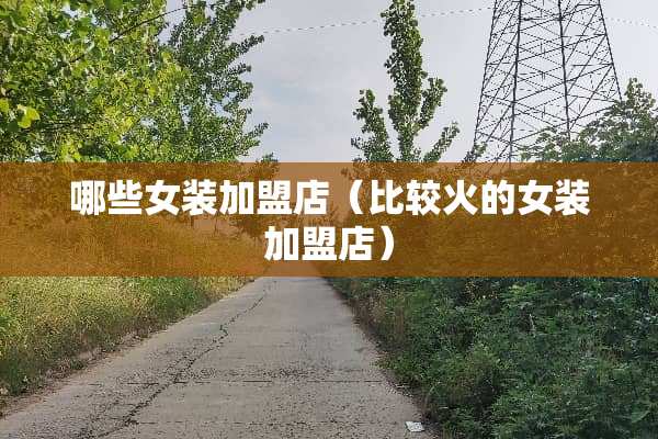 哪些女装加盟店（比较火的女装加盟店）