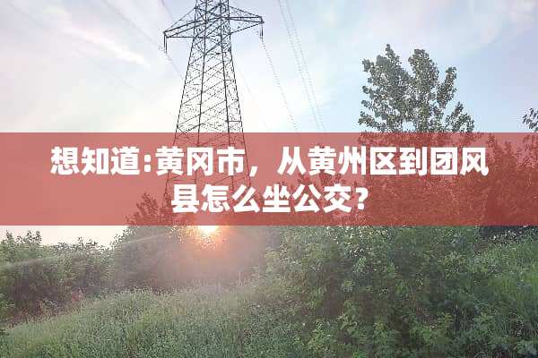 想知道:黄冈市，从黄州区到团风县怎么坐公交？