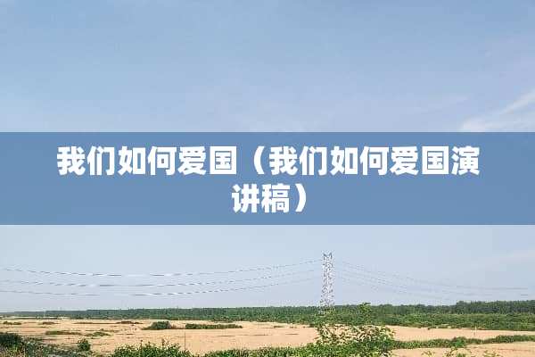 我们如何爱国（我们如何爱国演讲稿）