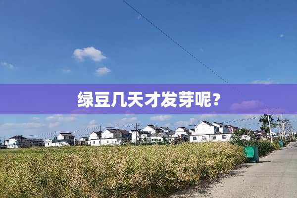 绿豆几天才发芽呢？