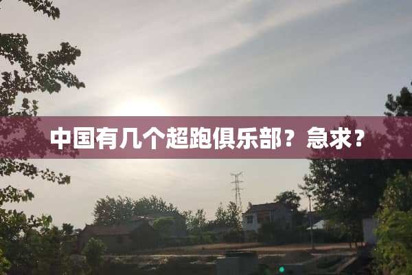 中国有几个超跑俱乐部？急求？