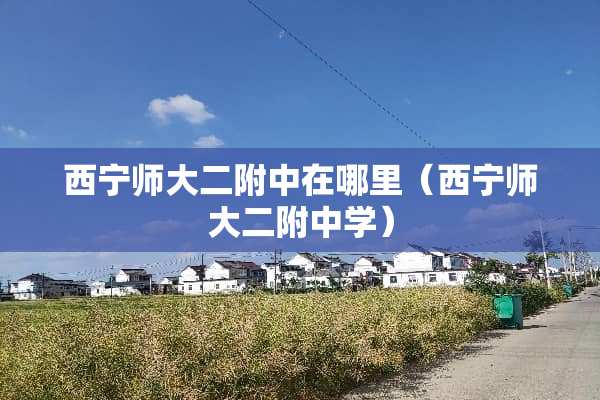 西宁师大二附中在哪里（西宁师大二附中学）