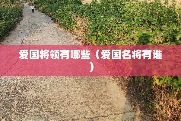 爱国将领有哪些（爱国名将有谁）