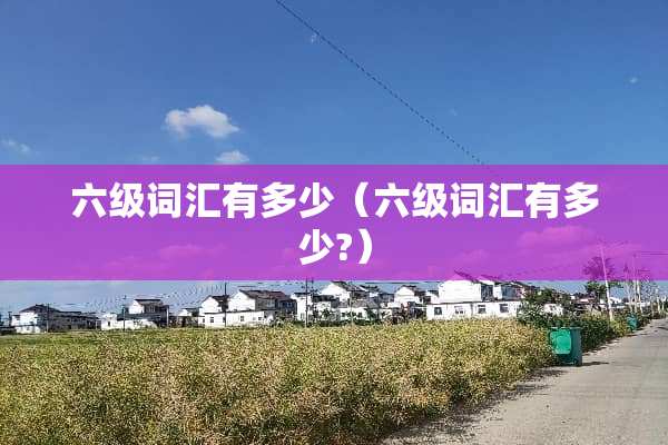 六级词汇有多少（六级词汇有多少?）
