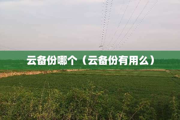 云备份哪个（云备份有用么）