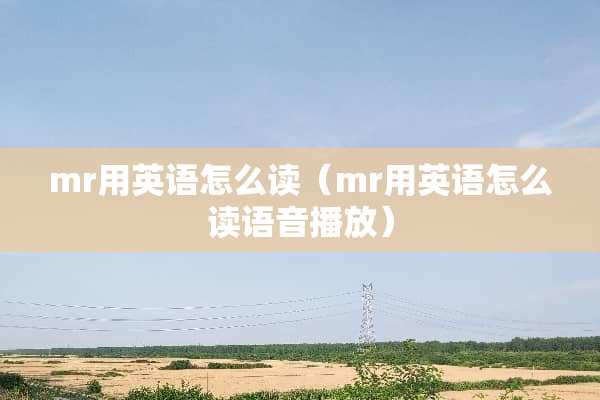mr用英语怎么读（mr用英语怎么读语音播放）