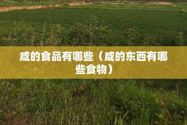 咸的食品有哪些（咸的东西有哪些食物）