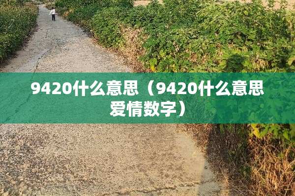 9420什么意思（9420什么意思爱情数字）