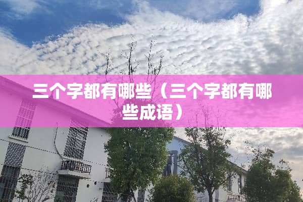 三个字都有哪些（三个字都有哪些成语）