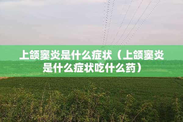 上颌窦炎是什么症状（上颌窦炎是什么症状吃什么药）