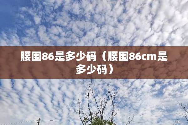 腰围86是多少码（腰围86cm是多少码）