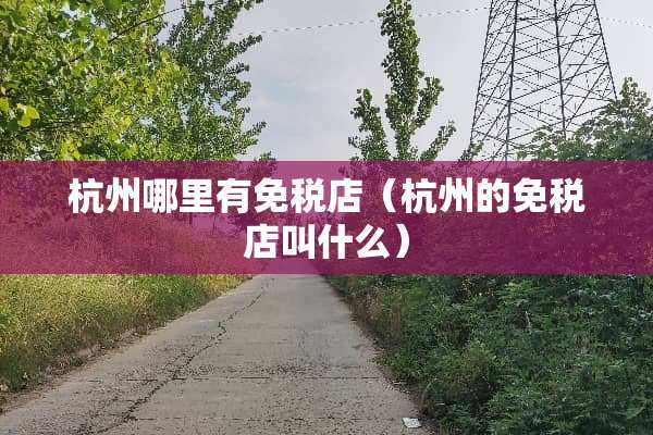 杭州哪里有免税店（杭州的免税店叫什么）