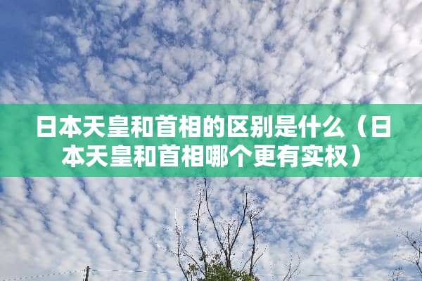 日本天皇和首相的区别是什么（日本天皇和首相哪个更有实权）