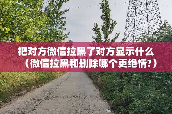 把对方微信拉黑了对方显示什么（微信拉黑和删除哪个更绝情?）