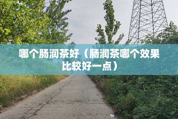 哪个肠润茶好（肠润茶哪个效果比较好一点）