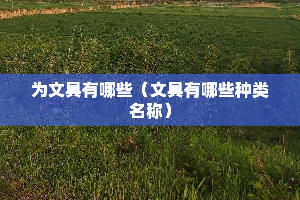 为文具有哪些（文具有哪些种类名称）