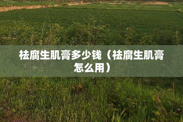 祛腐生肌膏多少钱（祛腐生肌膏怎么用）