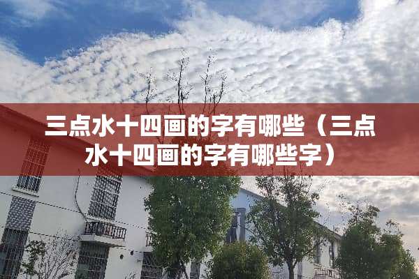 三点水十四画的字有哪些（三点水十四画的字有哪些字）