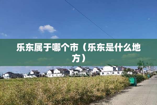 乐东属于哪个市（乐东是什么地方）