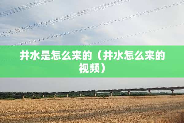 井水是怎么来的（井水怎么来的视频）