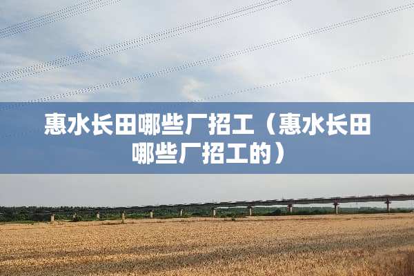 惠水长田哪些厂招工（惠水长田哪些厂招工的）