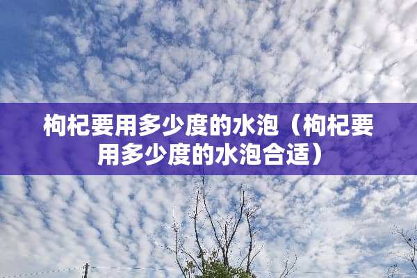 枸杞要用多少度的水泡（枸杞要用多少度的水泡合适）