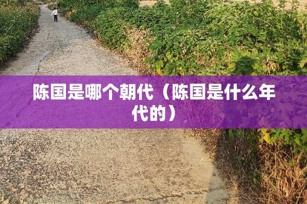 陈国是哪个朝代（陈国是什么年代的）