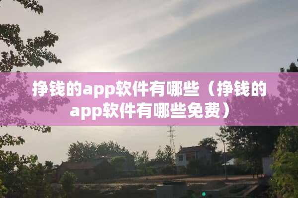 挣钱的app软件有哪些（挣钱的app软件有哪些免费）