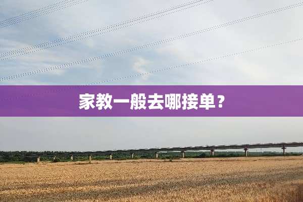 家教一般去哪接单？