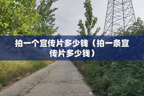 拍一个宣传片多少钱（拍一条宣传片多少钱）